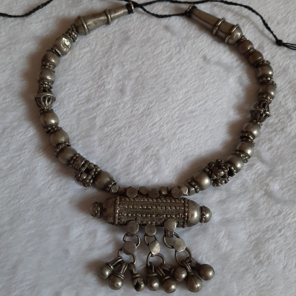 Vintage Yemeni Silver Pendant & Necklace by Nomad